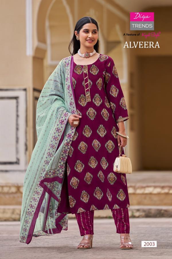 Alveera By Diya Trends Rayon Kurti With Bottom Dupatta Collection